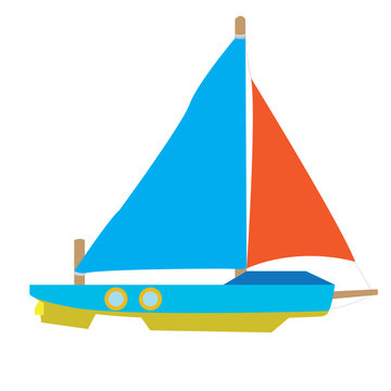Isolated vessel toy on a white background, Vector illustration