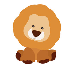 Isolated teddy lion on a white background, Vector illustration