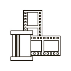 film reel and tapes over white background. vector illustration