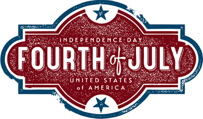 Vintage Fourth of July USA Celebration Sign