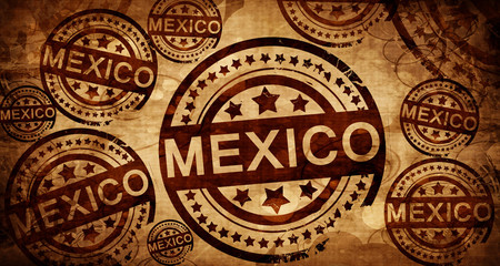 Mexico, vintage stamp on paper background