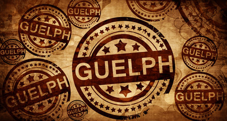 Guelph, vintage stamp on paper background