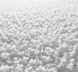 Background from crystals of frost on the surface of the lake