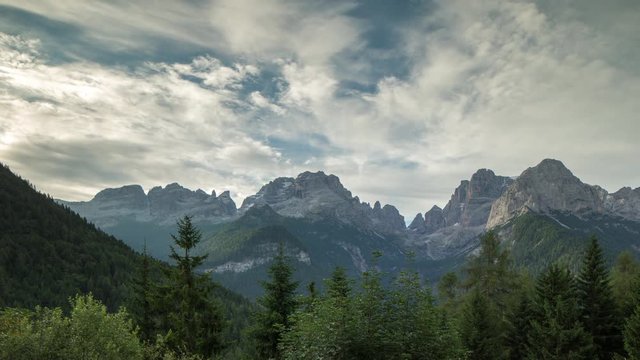 timelapse of the amazing dolomites mountains in the Italian Alps.