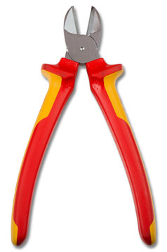 Zange als Freisteller auf wei&szlig;en Hintergrund 