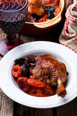Braised Duck Legs with Dried Fruits.