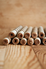 Wafer biscuit rolls 
