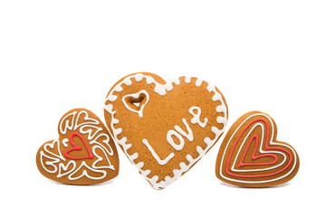 heart cookies isolated