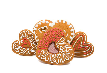 heart cookies isolated