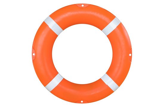 Safety equipment, Life buoy or rescue buoy isolate on white background with clipping path