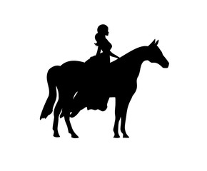 Beauty riding a horse