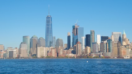 Fototapeta na wymiar Skyscrapers and Towers on Lower Manhattan in New York City