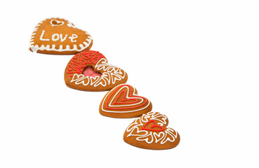 heart cookies isolated