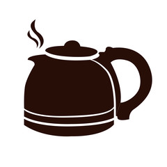 Isolated silhouette of a coffee pot, Vector illustration