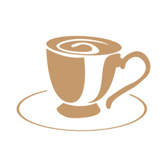 Isolated abstract coffee cup on a white background, Vector illustration