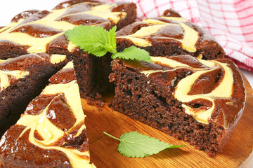 chocolate cake with cheese