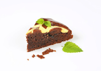 slice of chocolate cake with cheese