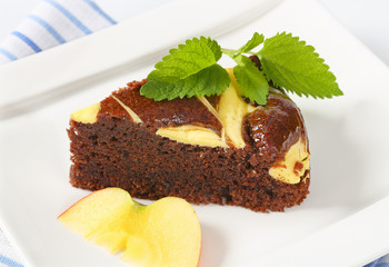 slice of chocolate cake with cheese