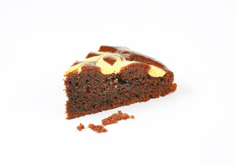 slice of chocolate cake with cheese
