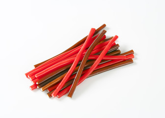 soft strawberry and cola candy sticks