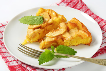 slices of apple sponge cake