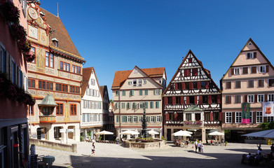 Fototapeta na wymiar Marktplatz Tübingen am Neckar