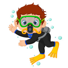 diver boy cartoon