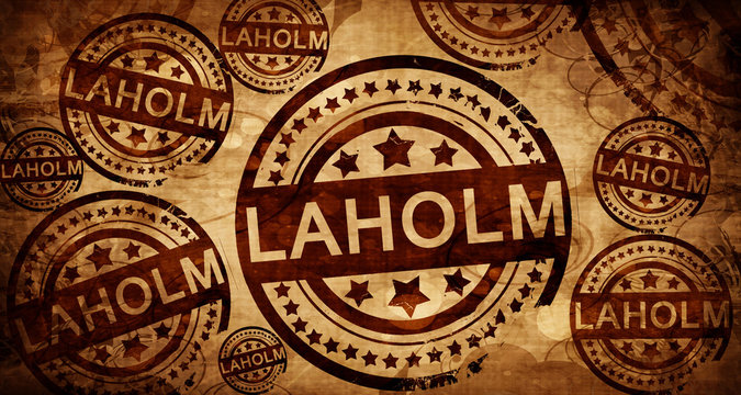 Laholm, vintage stamp on paper background