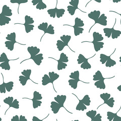 ginkgo leaves seamless pattern. Herbs vector background. Can be used for wrapping, textile and package design