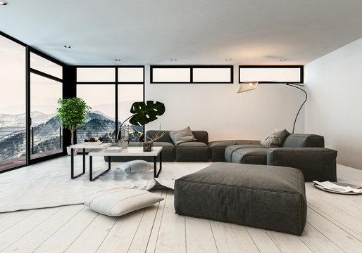 Modern designer living room interior