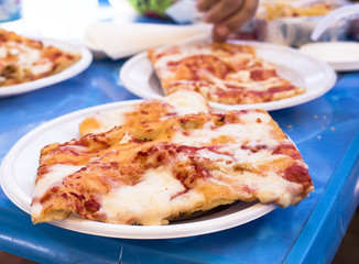 Traditional Italian Pizza Margherita served in a restaurant in Capri, Italy