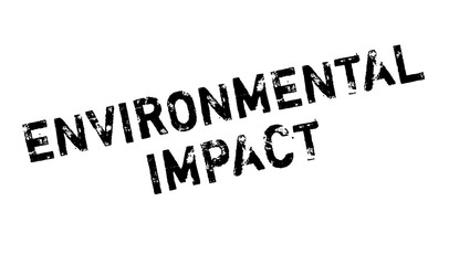 Environmental Impact rubber stamp. Grunge design with dust scratches. Effects can be easily removed for a clean, crisp look. Color is easily changed.
