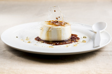 closeup of a delicious Creme caramel with caramel topping