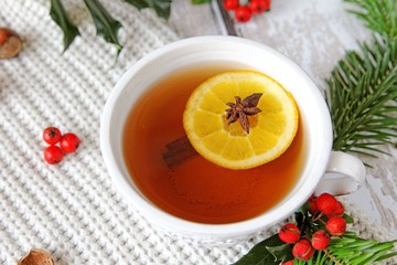 Cup of aromatic tea