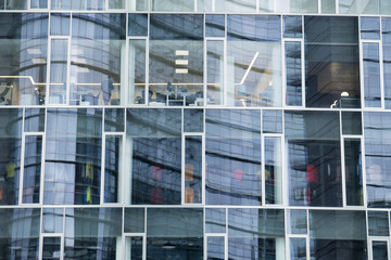 Detail of a glass facade of a modern office building