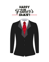 happy father's day card with suit and tie icon over white background. colorful design. vector illustration