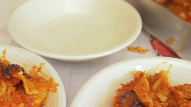 overview of succulent dishes of lasagna