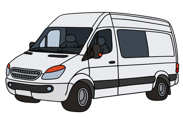 Hand drawing of a white van