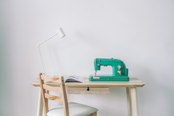 Vintage Sewing machine on desk