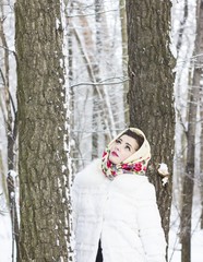 Portrait of winter in the forest