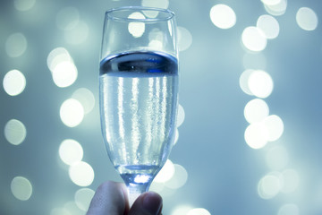 Champagne glass in party