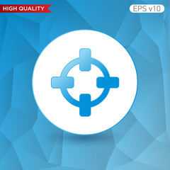 Obraz premium Colored icon or button of target symbol with background