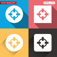 Colored icon or button of target symbol with background