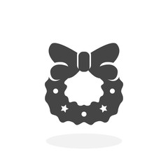 Christmas wreath Icon. Vector logo on white background