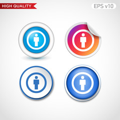 Fototapeta premium Colored icon or button of man symbol with background