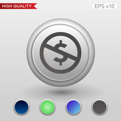 Colored icon or button of stop usd symbol with background