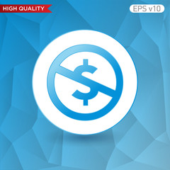 Colored icon or button of stop usd symbol with background