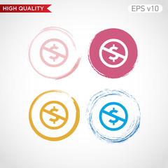 Colored icon or button of stop usd symbol with background