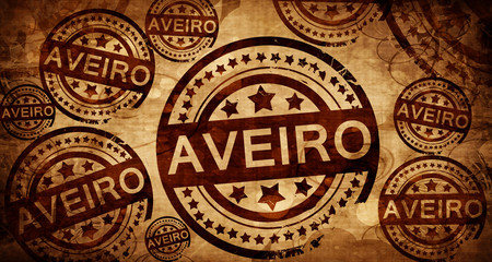 Aveiro, vintage stamp on paper background