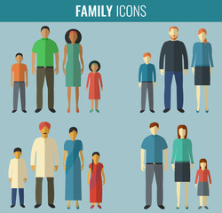 Family icons set. Traditional Culture. Vector